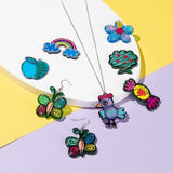 3D Printed Acrylic Pendant (1 Set Of 7 Shapes) Mixed Shapes Size 25 to 45 MM Range Multicolor For Jewellery Making Crafts Decoration [jefs-pndt-gnrl-00001-combo4]