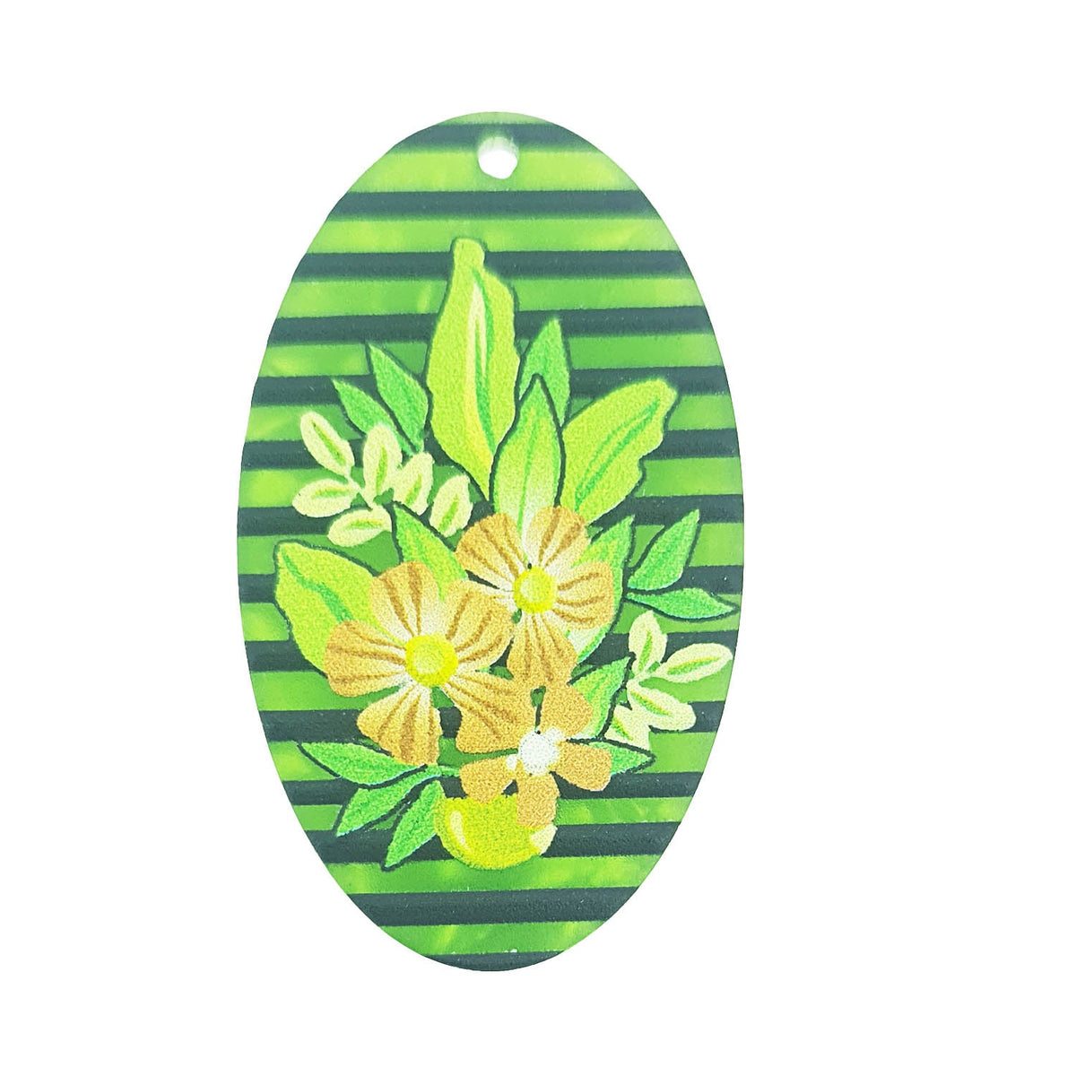 3D Printed Acrylic Pendant (2 Pieces) 40x24x3 MM Oval Green For Jewellery Making Crafts Decoration [jefs-pndt-gnrl-00001-m16]
