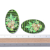 3D Printed Acrylic Pendant (2 Pieces) 40x24x3 MM Oval Green For Jewellery Making Crafts Decoration [jefs-pndt-gnrl-00001-m16]