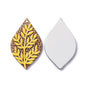 3D Printed Acrylic Pendant (2 Pieces) 43x26x2 MM Leaf Brown & Yellow For Jewellery Making Crafts Decoration [jefs-pndt-gnrl-00001-m18]