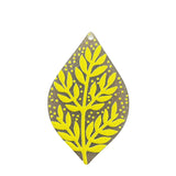 3D Printed Acrylic Pendant (2 Pieces) 43x26x2 MM Leaf Brown & Yellow For Jewellery Making Crafts Decoration [jefs-pndt-gnrl-00001-m18]