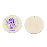 3D Printed Acrylic Pendant (2 Pieces) 40x2 MM Round Violet Yellow For Jewellery Making Crafts Decoration [jefs-pndt-gnrl-00001-m22]