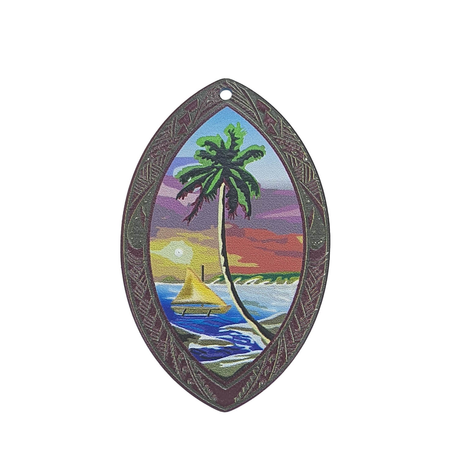 3D Printed Acrylic Pendant (2 Pieces) 50x30x2 MM Oval Multicolor Blue For Jewellery Making Crafts Decoration [jefs-pndt-gnrl-00001-m2]