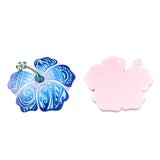 3D Printed Acrylic Pendant (2 Pieces) 45x40x6 MM Flower Multicolor Blue For Jewellery Making Crafts Decoration [jefs-pndt-gnrl-00001-m4]