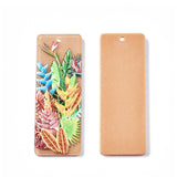 3D Printed Acrylic Pendant (2 Pieces) 15x18x2 MM Rectangle With Flower Multicolor Brown For Jewellery Making Crafts Decoration [jefs-pndt-gnrl-00001-m5]
