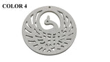 Wooden Jewellery Making Pendants 50mm Peacock [Color 4 - White] (Pack Of 4 Pieces) (#Ot112)