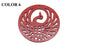 Wooden Jewellery Making Pendants 50mm Peacock [Color 6 - Red] (Pack Of 4 Pieces) (#Ot114)