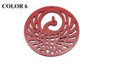 Wooden Jewellery Making Pendants 50mm Peacock [Color 6 - Red] (Pack Of 4 Pieces) (#Ot114)