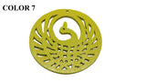Wooden Jewellery Making Pendants 50mm Peacock [Color 7 - Yellow] (Pack Of 4 Pieces) (#Ot115)