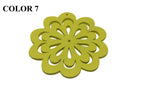 Wooden Jewellery Making Pendants 46mm Flower [Color 7 - Yellow] (Pack Of 4 Pieces) (#Ot123)