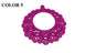 Wooden Jewellery Making Pendants 50mm Round Flower [Color 5 - Dark Pink] (Pack Of 4 Pieces) (#Ot129)