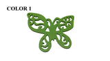 Wooden Jewellery Making Pendants 49x41mm Butterfly [Color 1 - Green] (Pack Of 4 Pieces) (#Ot133)