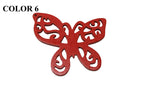 Wooden Jewellery Making Pendants 49x41mm Butterfly [Color 6 - Red] (Pack Of 4 Pieces) (#Ot138)
