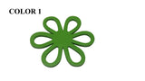 Wooden Jewellery Making Pendants 43mm Flower [Color 1 - Green] (Pack Of 4 Pieces) (#Ot141)