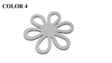 Wooden Jewellery Making Pendants 43mm Flower [Color 4 - White] (Pack Of 4 Pieces) (#Ot144)