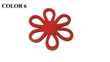 Wooden Jewellery Making Pendants 43mm Flower [Color 6 - Red] (Pack Of 4 Pieces) (#Ot146)