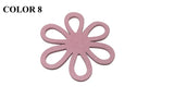 Wooden Jewellery Making Pendants 43mm Flower [Color 8 - Light Pink] (Pack Of 4 Pieces) (#Ot148)