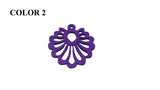 Wooden Jewellery Making Pendants 26mm Flower [Color 2 - Purple] (Pack Of 4 Pieces) (#Ot151)
