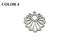 Wooden Jewellery Making Pendants 26mm Flower [Color 4 - White] (Pack Of 4 Pieces) (#Ot153)