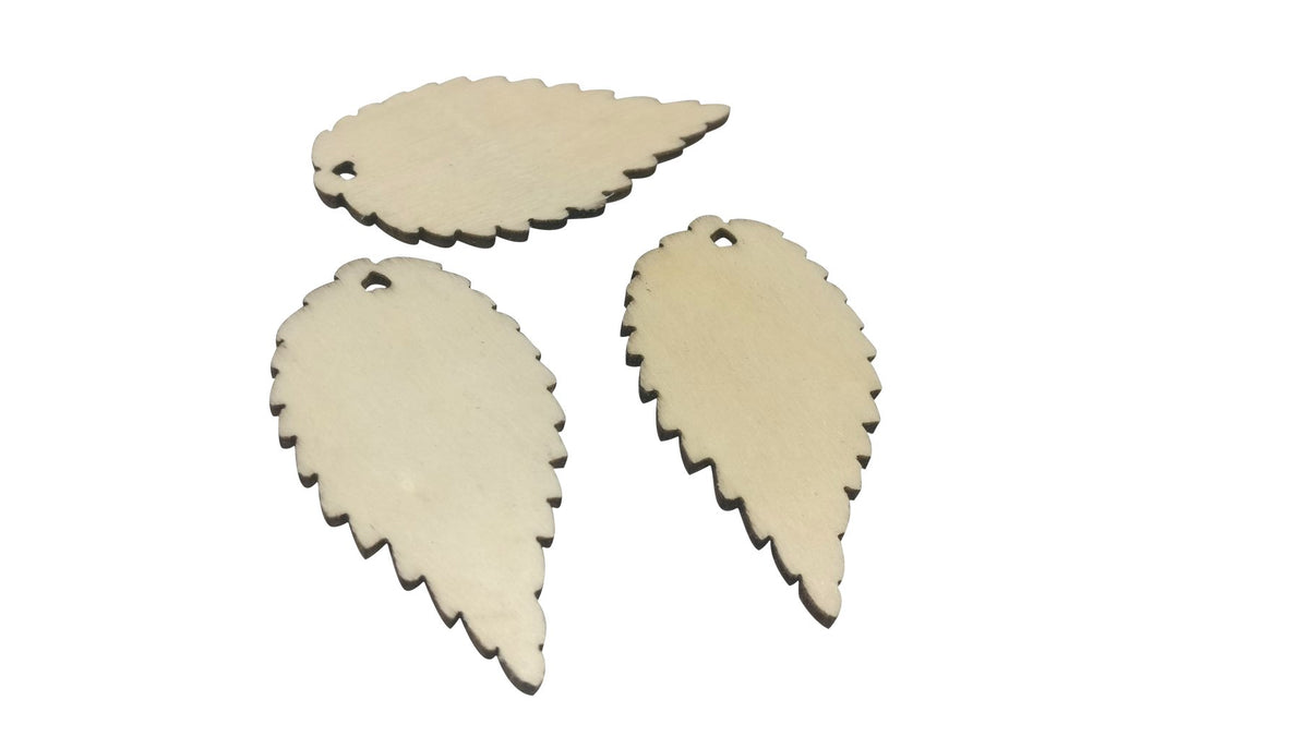 Wooden Jewellery Making Pendants Flat Base 50x26x2xmm Leaf Wood Color (Pack of 4 pieces) [jefs-pndt-gnrl-00114-m4]