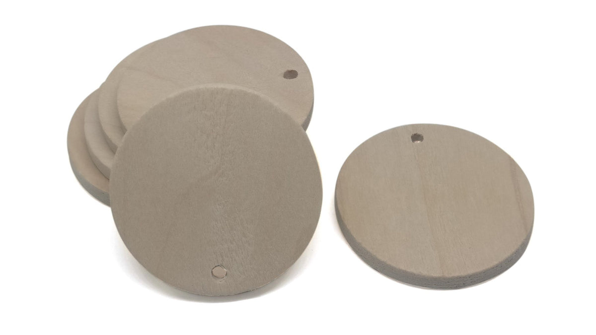 Wooden Jewellery Making Pendants Craft Scrapbooking Painting Flat Base 34x3mm Round Wood Color (Pack of 4 pieces) [jefs-pndt-gnrl-00114-m8]
