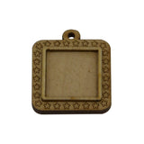 Wooden Jewellery Pendant Bases For Patches Cabochons Craft [Suitable For 20mm Square Objects] 35x30x5xmm Square Wood Color (Pack of 2 pieces) [jefs-pndt-gnrl-00124-m2]