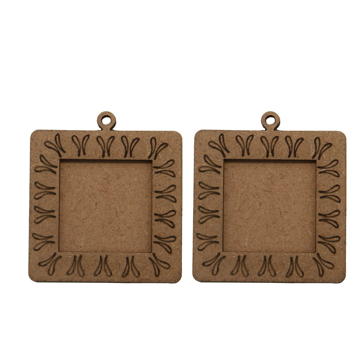 MDF Pendant Cabochon Bases (Pack of 2 Pcs) 40 MM With Inner Tray Size 25 MM Square For DIY Jewellery Making Painting Crafts [#M1] [jefs-pndt-gnrl-00128-m1]