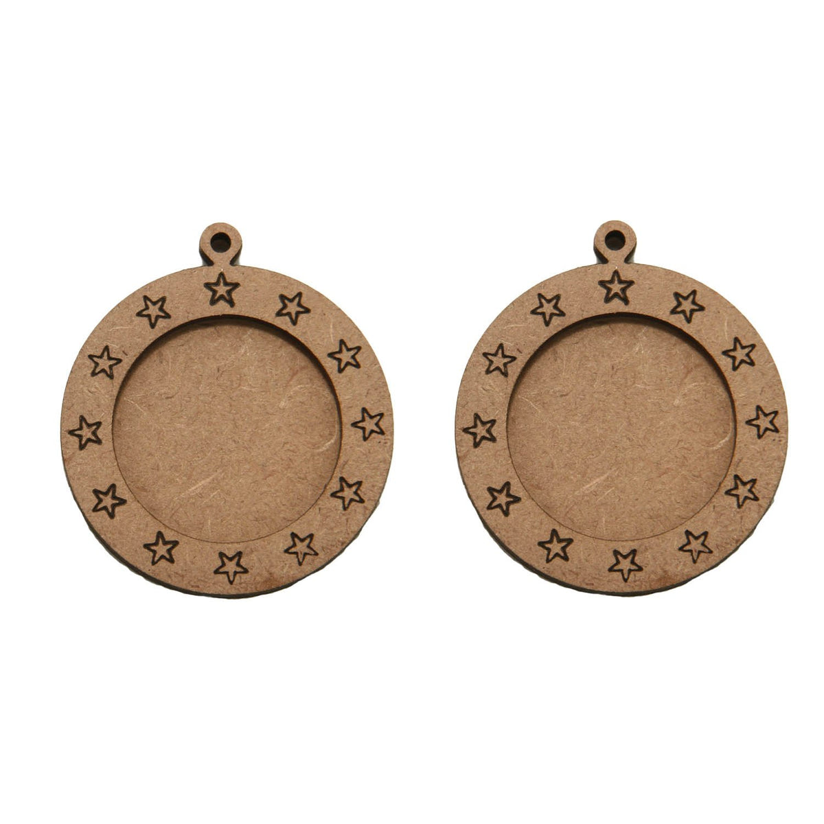 MDF Pendant Cabochon Bases (Pack of 2 Pcs) 35 MM With Inner Tray Size 25 MM Round For DIY Jewellery Making Painting Crafts [#M2] [jefs-pndt-gnrl-00128-m2]