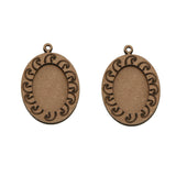 MDF Pendant Cabochon Bases (Pack of 2 Pcs) 35x30 MM With Inner Tray Size 25x18 MM Oval For DIY Jewellery Making Painting Crafts [#M3] [jefs-pndt-gnrl-00128-m3]