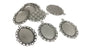 Jewelry Metal Alloy Pendant Base 40x30x2xmm (Holds 25x18mm Oval Embellishments) Oval Antique Silver Color (Pack of 2 pieces) [jefs-pndt-gnrl-00129-m11]