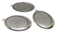 Jewelry Metal Alloy Pendant Base 50x32mm (Holds 40x30mm Oval Embellishments) Oval Antique Silver Color (Pack of 2 pieces) [jefs-pndt-gnrl-00129-m28]