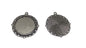 Jewelry Metal Alloy Pendant Base 30mm (Holds 25mm Round Embellishments) Round Antique Silver Color (Pack of 2 pieces) [jefs-pndt-gnrl-00129-m30]