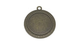 Jewellery Metal Alloy Pendant Base 39x34x2xmm (Holds 25mm Round Embellishments) Round Antique Bronze Color (Pack of 2 pieces) [jefs-pndt-gnrl-00129-m33]
