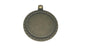 Jewellery Metal Alloy Pendant Base 38x32x2xmm (Holds 25mm Round Embellishments) Round Antique Bronze Color (Pack of 2 pieces) [jefs-pndt-gnrl-00129-m34]