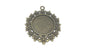Jewellery Metal Alloy Pendant Base 49x40x2xmm (Holds 25mm Round Embellishments) Flower Antique Bronze Color (Pack of 2 pieces) [jefs-pndt-gnrl-00129-m39]