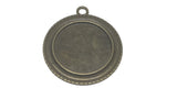 Jewellery Metal Alloy Pendant Base 39x35x2xmm (Holds 25mm Round Embellishments) Round Antique Bronze Color (Pack of 2 pieces) [jefs-pndt-gnrl-00129-m44]