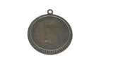 Jewellery Metal Alloy Pendant Base 35x30x2xmm (Holds 25mm Round Embellishments) Round Antique Bronze Color (Pack of 2 pieces) [jefs-pndt-gnrl-00129-m45]