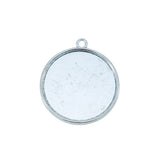 Metal Alloy Pendant Cabochon Bases [Holds Round 25 MM Embellishments] (2 Pieces) Antique Silver Color 31 MM For Jewellery Making [jefs-pndt-gnrl-00129-m51]