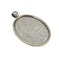 Metal Alloy Pendant Cabochon Bases [Holds Oval 40x30 MM Embellishments] (2 Pieces) Antique Silver Color 51x33 MM For Jewellery Making [jefs-pndt-gnrl-00129-m57]
