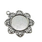 Metal Alloy Pendant Cabochon Bases [Holds Round 25 MM Embellishments] (2 Pieces) Antique Silver Color 49 MM For Jewellery Making [jefs-pndt-gnrl-00129-m59]