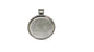 Jewelry Metal Alloy Pendant Base 36x28x3xmm (Holds 25mm Round Embellishments) Round Silver Color (Pack of 2 pieces) [jefs-pndt-gnrl-00129-m5]