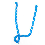 Acrylic Plastic Curb Chains (1 Meter) 13x10x2.5 MM Blue For Bag Strap Mask Holder Lanyard  [jefs-stringlace-00305-m11]