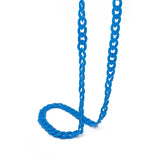 Acrylic Plastic Curb Chains (1 Meter) 13x10x2.5 MM Blue For Bag Strap Mask Holder Lanyard  [jefs-stringlace-00305-m11]