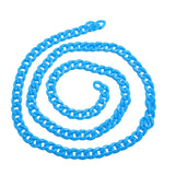Acrylic Plastic Curb Chains (1 Meter) 13x10x2.5 MM Blue For Bag Strap Mask Holder Lanyard  [jefs-stringlace-00305-m11]