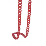 Acrylic Plastic Curb Chains (1 Meter) 13x10x2.5 MM Red For Bag Strap Mask Holder Lanyard  [jefs-stringlace-00305-m6]