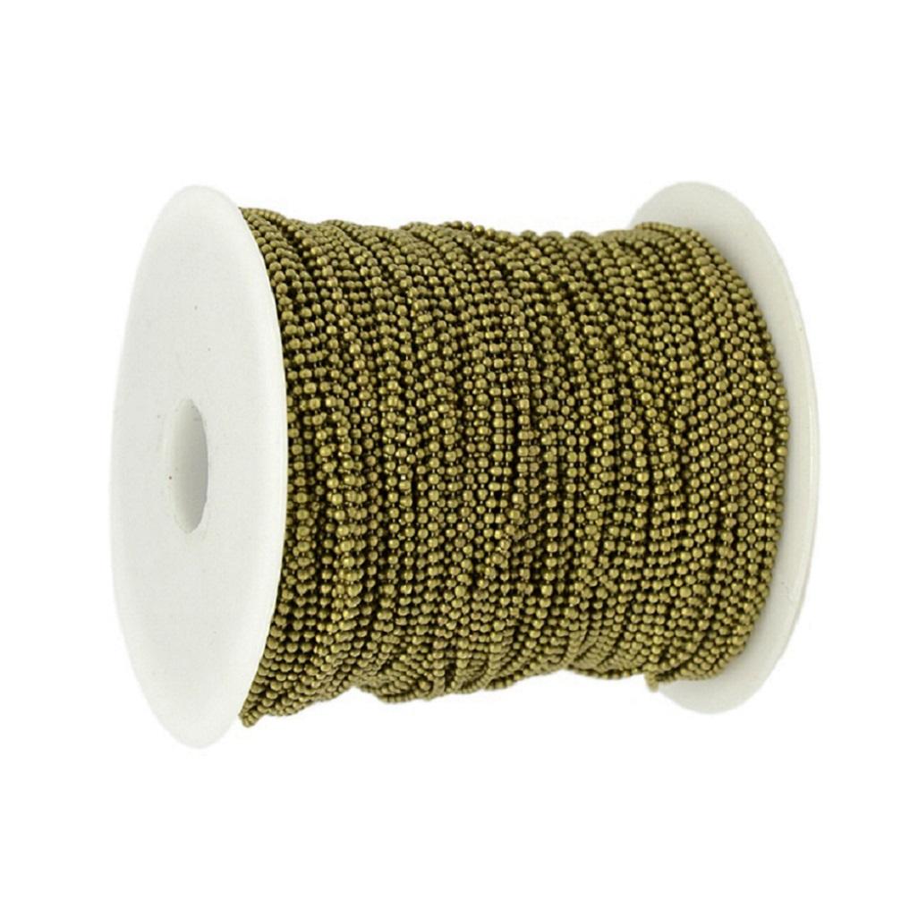 Jewellery Making Brass Ball Chains 1.5mm Ball Antique Bronze Color (Pack of 3 metres) [jefs-stringlace-00307-m3]