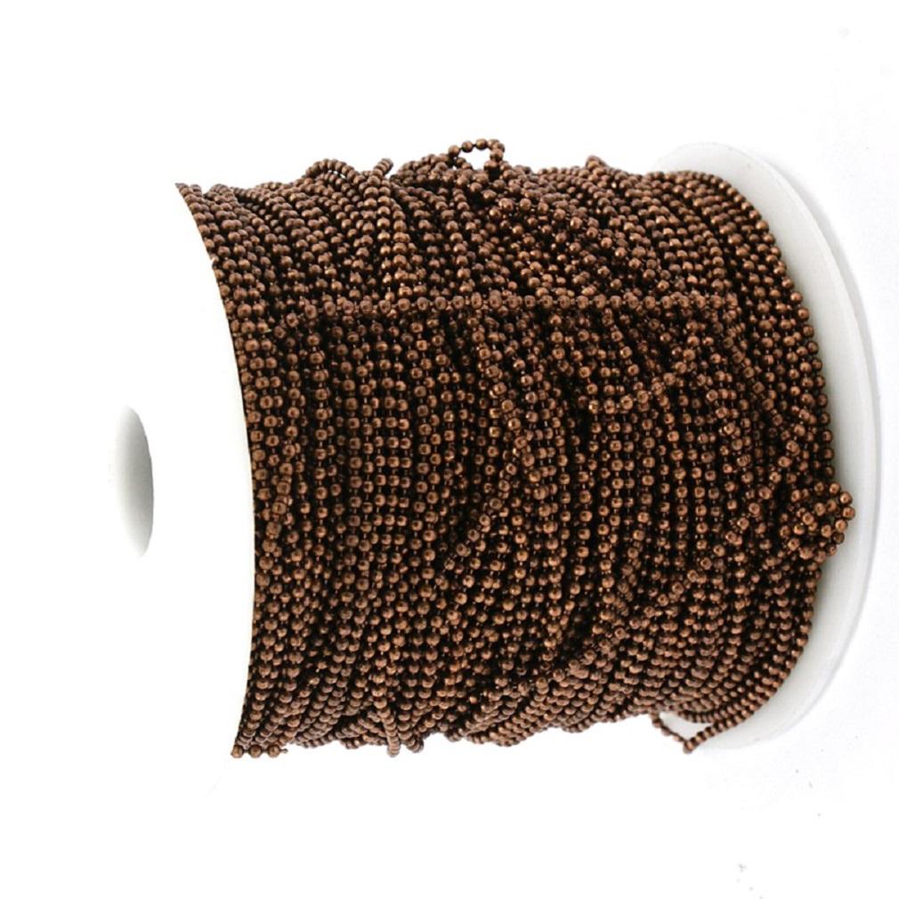 Jewellery Making Brass Ball Chains 1.5mm Ball Antique Copper Color (Pack of 3 metres) [jefs-stringlace-00307-m4]