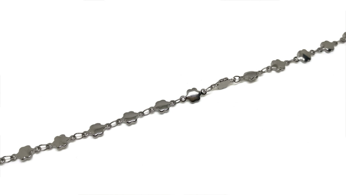 Jewellery Making Necklace Chains Tarnish Resistant Stainless Steel 5mm Flower Silver Color (Sold as 1 metre) [jefs-stringlace-00395-m4]