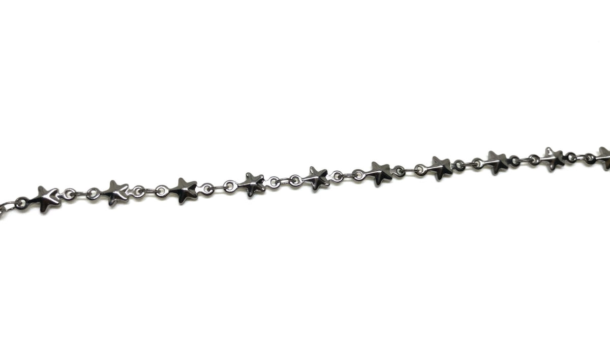 Jewellery Making Necklace Chains Tarnish Resistant Stainless Steel 4x3x0.8xmm Star Silver Color (Sold as 1 metre) [jefs-stringlace-00395-m8]