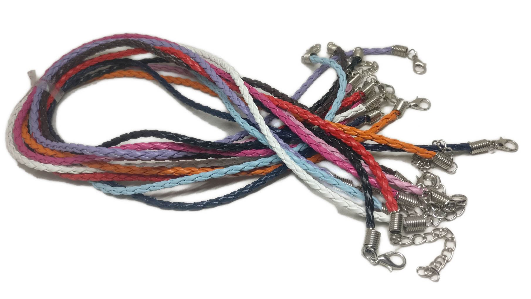 Fashion Jewellery Making Braided Synthetic Leather Cords 3mm 17inch Cord [jefs-stringlace-00456]